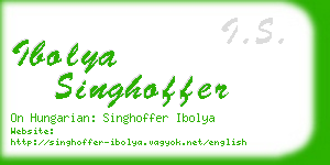 ibolya singhoffer business card